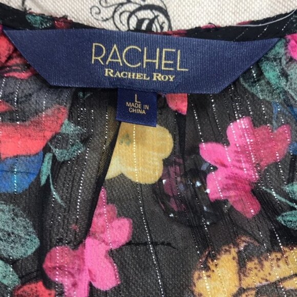 Rachel Rachel Roy Eve Floral-Print Lace-Trim Top - Picture 6 of 7